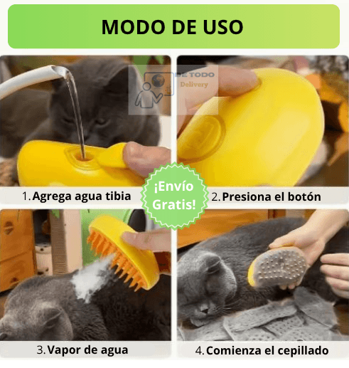 Cepillo con Vapor para Mascotas
