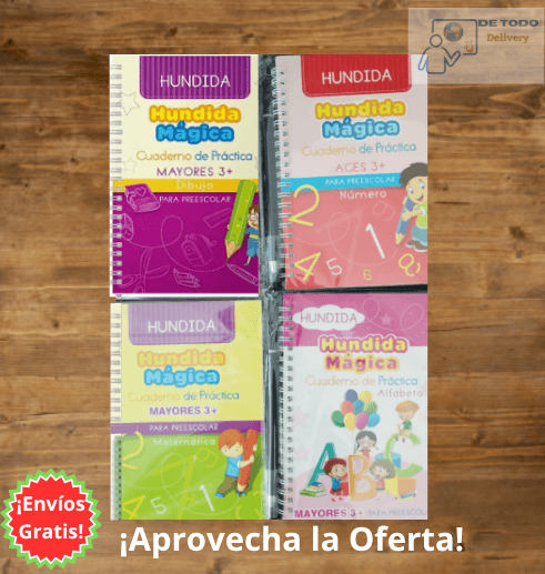 🖋️ Cuadernos Caligrafía (Set de 4) y Lápiz Mágico 📚