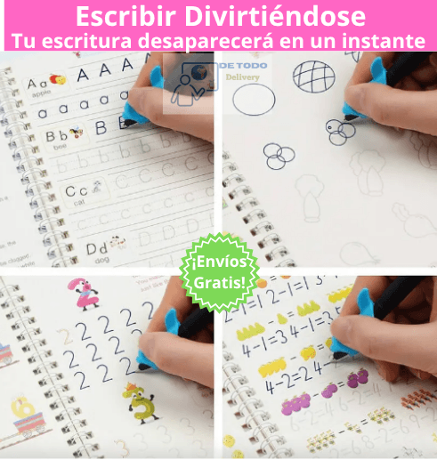 🖋️ Cuadernos Caligrafía (Set de 4) y Lápiz Mágico 📚