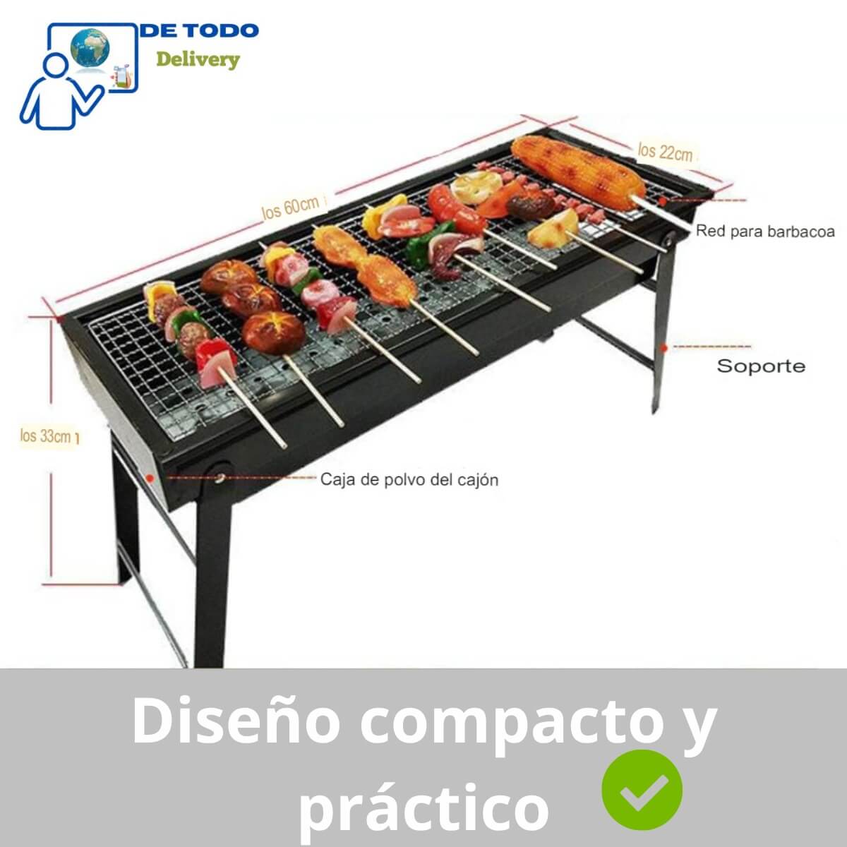 Parrilla de Carbón Portátil de Acero