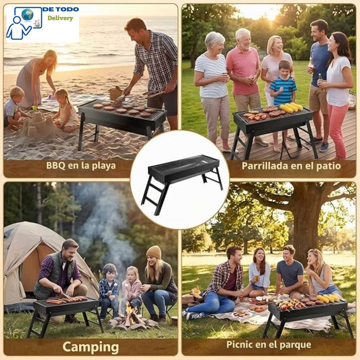 Parrilla de Carbón Portátil de Acero
